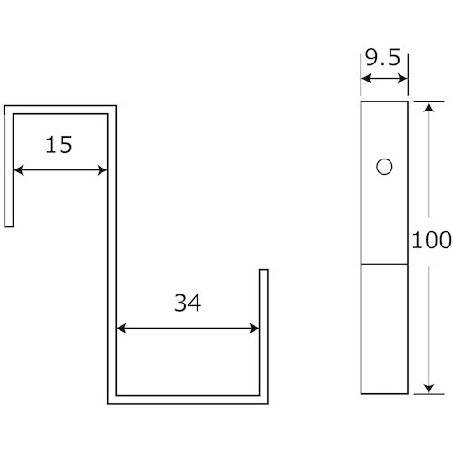 WAKI 吊金具 Z型 9 BK−389 15X3