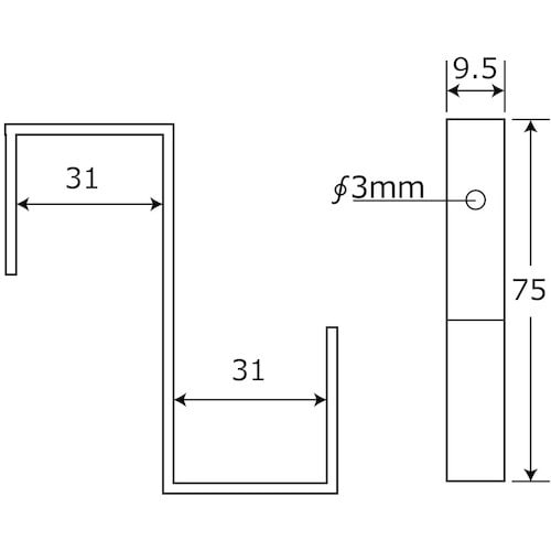 WAKI 吊金具 Z型 2 BK−382 31X3