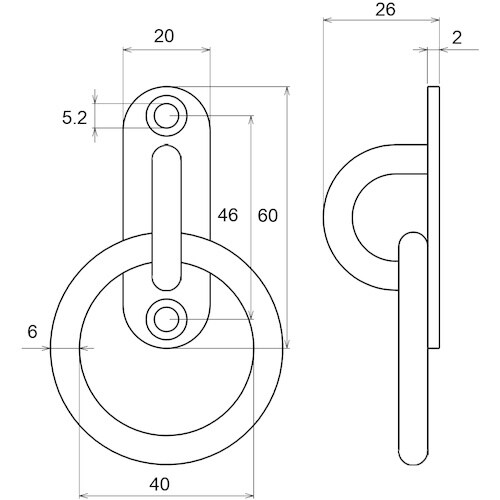 WAKI パッドアイリング BK−788 6X20