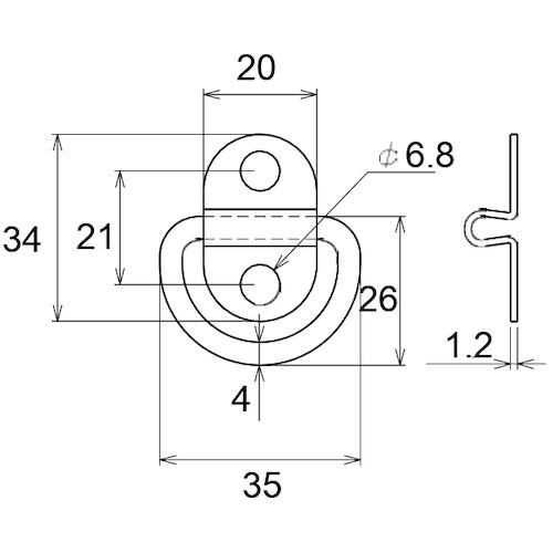 WAKI ダブルグランドフック BK−983 4M