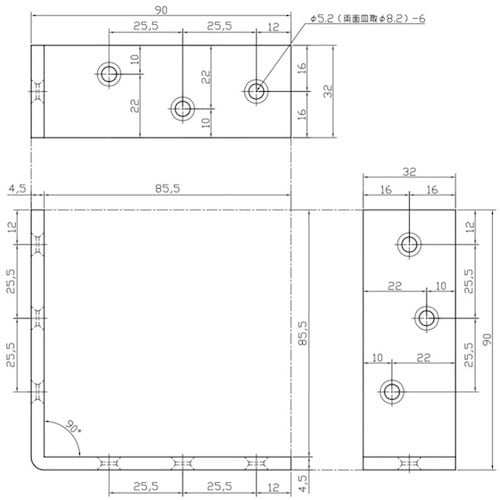WAKI ユニクロワイド隅金 BK−833 90M