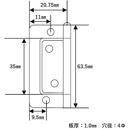 WAKI フラッシュ丁番 BH−454 64MM