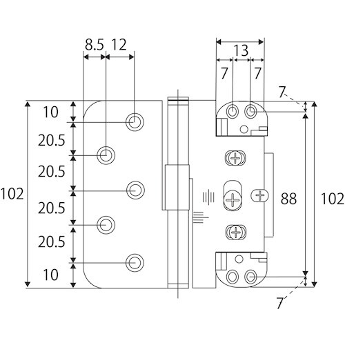 WAKI 3次元調整丁番 BH−385 ヒダリカッ