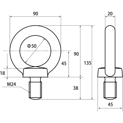 WAKI アイボルト 15−155 24MM