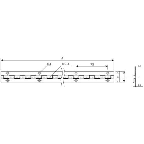 WAKI ステン長丁番 BK−492 25MMX2
