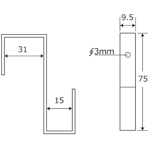 WAKI 吊金具 Z型 5 BK−385 15X3