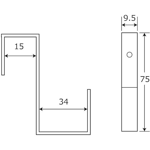 WAKI 吊金具 Z型 6 BK−386 15X3