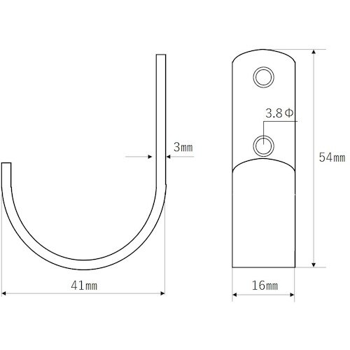 WAKI バラカラーフックJ1 BK−355 クロ