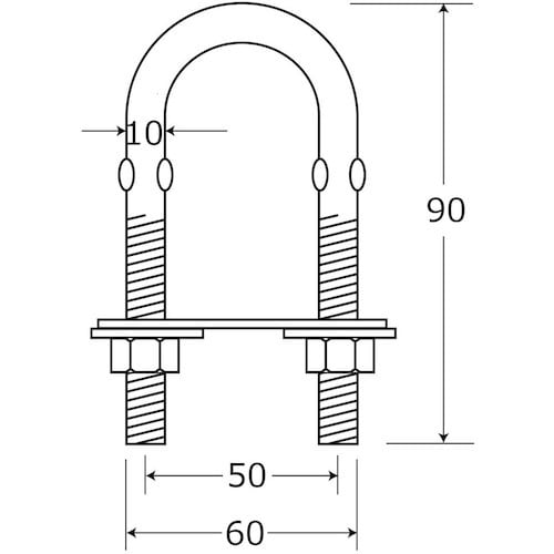 WAKI ステンUボルトセット BK−577 10