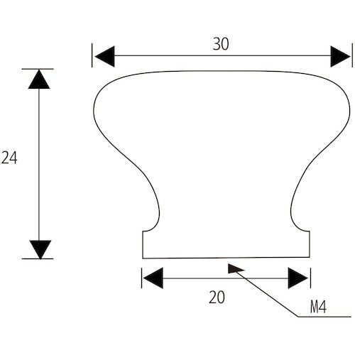 WAKI ウッドつまみ VG−286 30mm ブ
