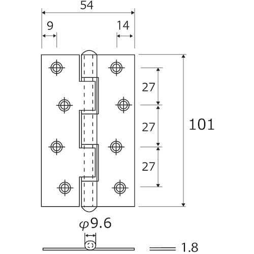 WAKI バラ カラー丁番 S BH−517 10