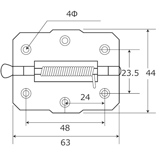 WAKI バネ丁番片開 BK−467 65MM
