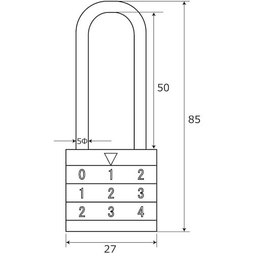 WAKI ツル長丸文字合せ錠 BH−206 28M