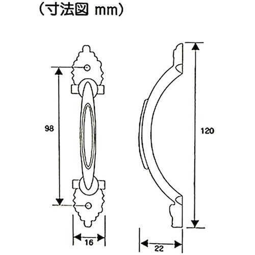 WAKI No950取手 VG−102 120mm