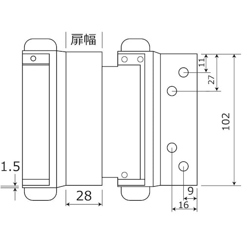 WAKI 自由丁番 BK−476 101MM 黒