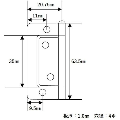 WAKI フラッシュ丁番 BH−451 64MM