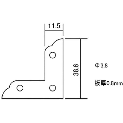 WAKI カラー隅金 三方面黒 IH−031 38
