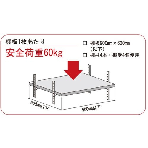WAKI フィット棚支柱 黒 WLS−012B 1