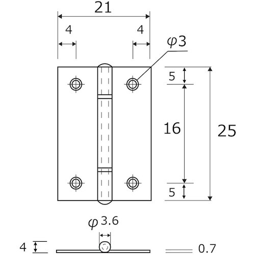 WAKI バラ カラー丁番 G BH−500 25