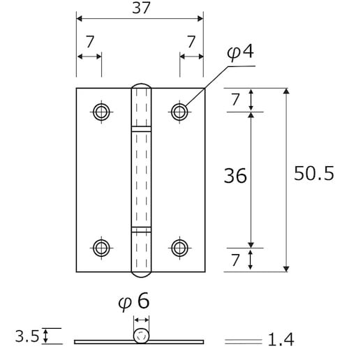 WAKI バラ カラー丁番 G BH−503 51