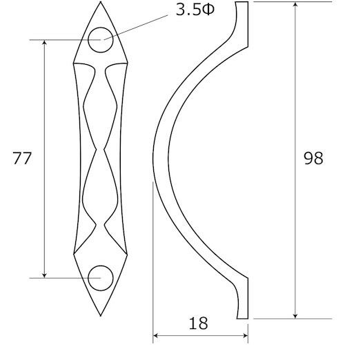 WAKI 流線クローム取手 BH−969