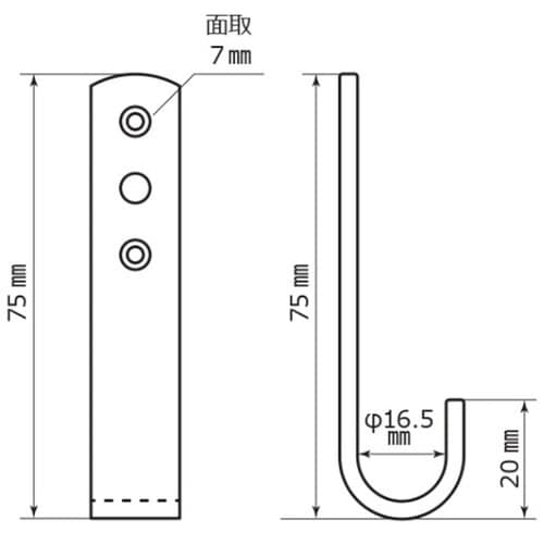 WAKI ツヤ消し黒 J型金具 WAP−331 1