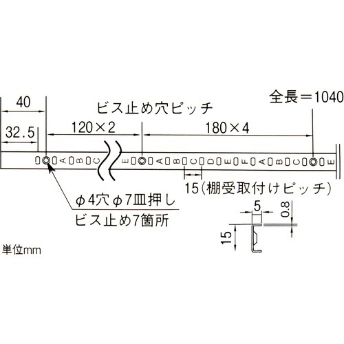 WAKI ステンレス棚支柱 黒 WKT−1040B