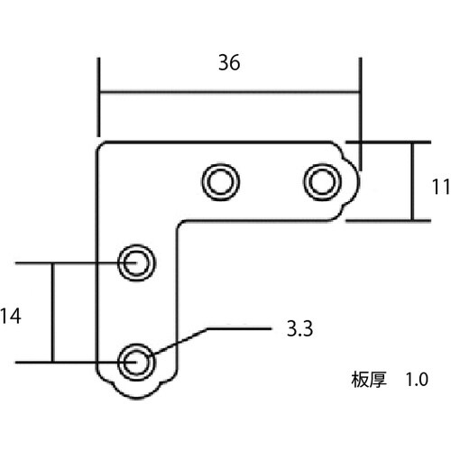 WAKI カラー隅金 平横 黒 IH−019 36
