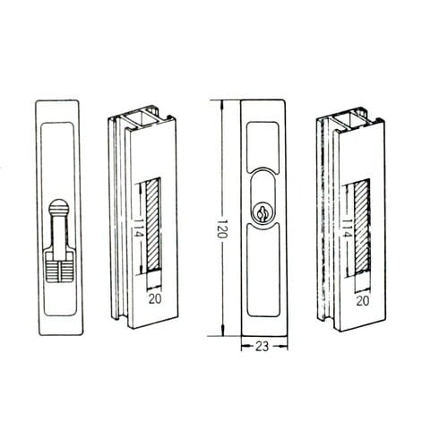WAKI アルミ引戸玄関錠 MJ307 ウエスト