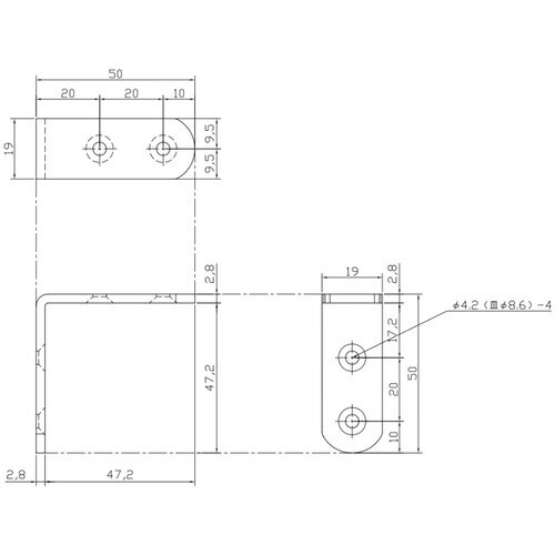 WAKI ステンRアングル IH−078 50MM