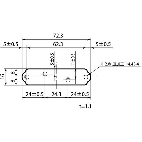 WAKI 一文字継手 WBK051 72x16 1
