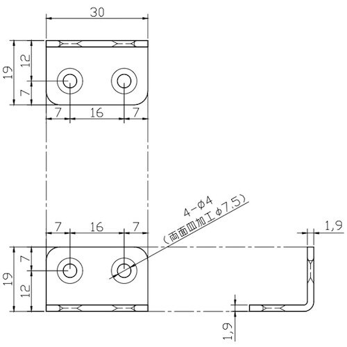 WAKI ステン中厚アングル IH−116 19X