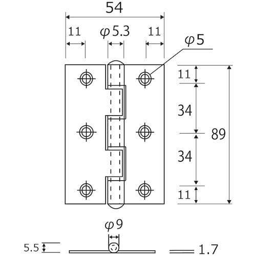 WAKI バラ カラー丁番 G BH−506 89