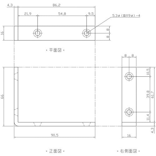 WAKI ユニクロアングル棚受 BY−026 60