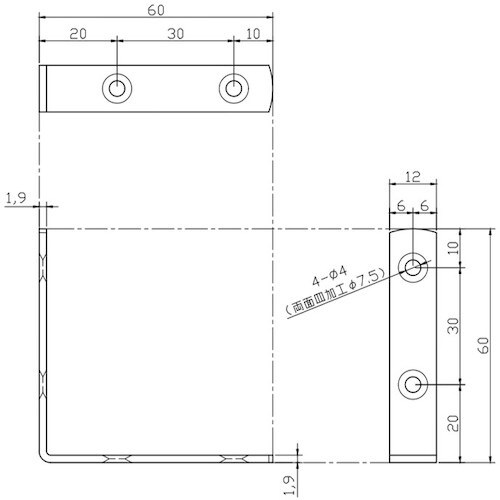 WAKI ステン中厚金折 IH−105 60X60