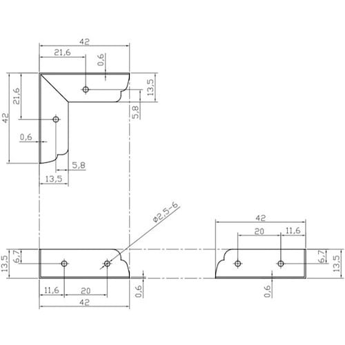 WAKI ステン二方面隅金 BY−013 ショウ