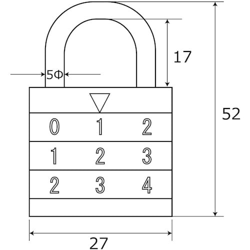 WAKI 丸文字合せ錠 BH−203 28MM