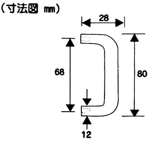 WAKI PC丸棒ハンドル VG−042 80mm