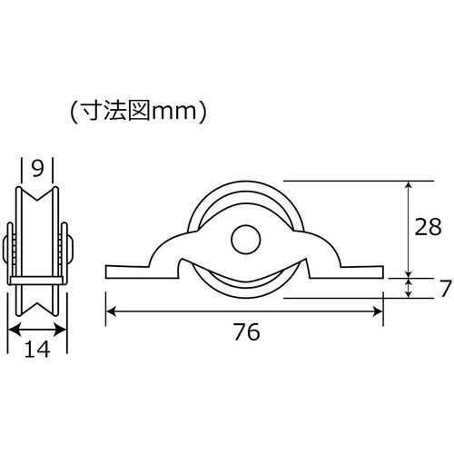WAKI ローラー戸車 丸 SH−424 36MM