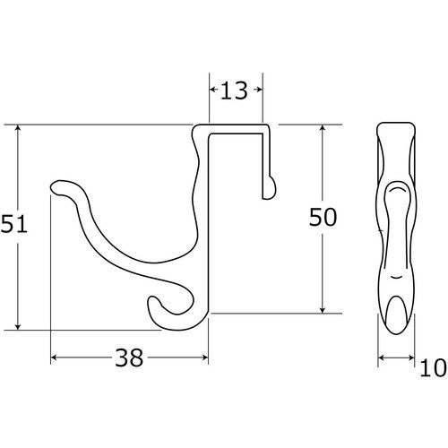 WAKI バラ N枝長押帽子掛 BH−620 小