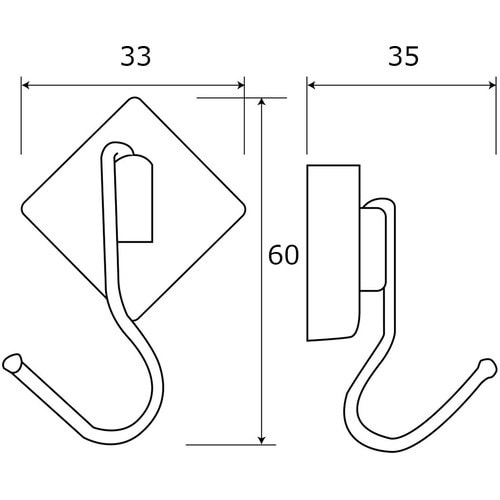 WAKI マグネットフック KYH103ヨコフリM