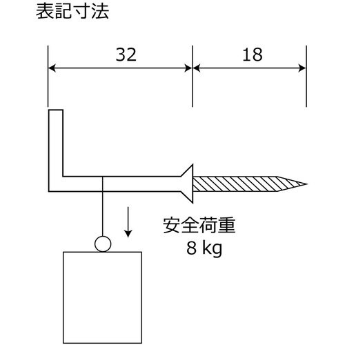 WAKI 鉄ブロンズ洋折釘 SH−103 32MM