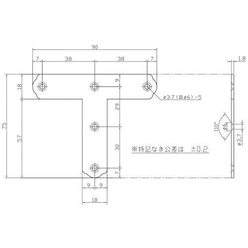 WAKI ユニクロ隅金 T型 BK−019 90X