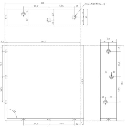 WAKI ユニクロワイド隅金 BK−835 150