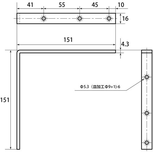 WAKI 特厚金折隅金 WBK048 150x15
