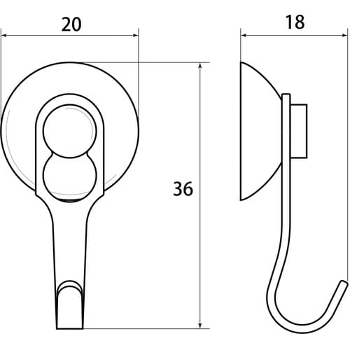 WAKI 吸盤フック KYH219コテイ2 20