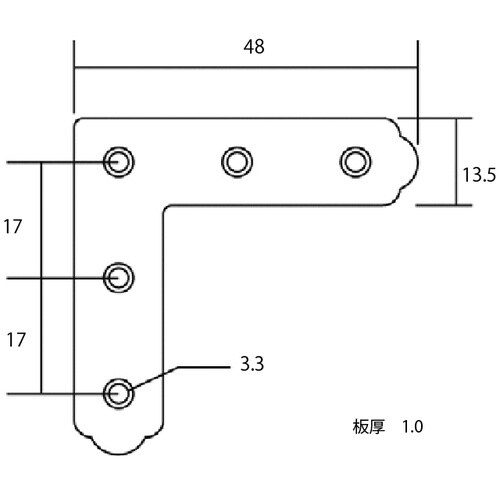 WAKI カラー隅金 平横 白 IH−023 48