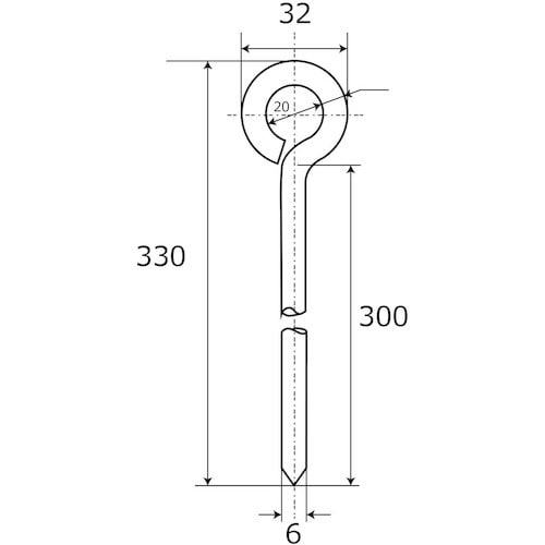 WAKI O型アンカー BK−296 6X300