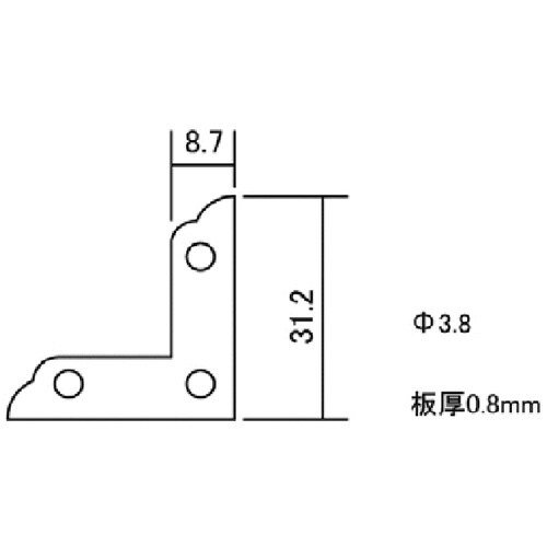WAKI カラー隅金 三方面 ML381 クロ 3