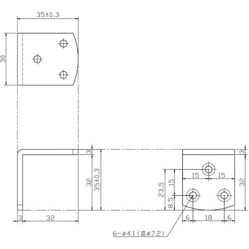 WAKI ステン巾広隅金 BK−820 35MM